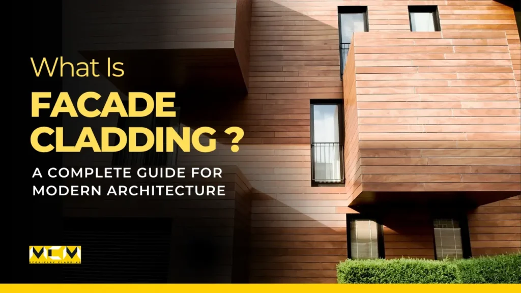 Thumbnail of a blog titled "What is Facade Cladding?" featuring an exterior-cladded building.
